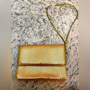 Vintage 60s/70s Whiting and Davis Gold Chainmail Crossbody Handbag